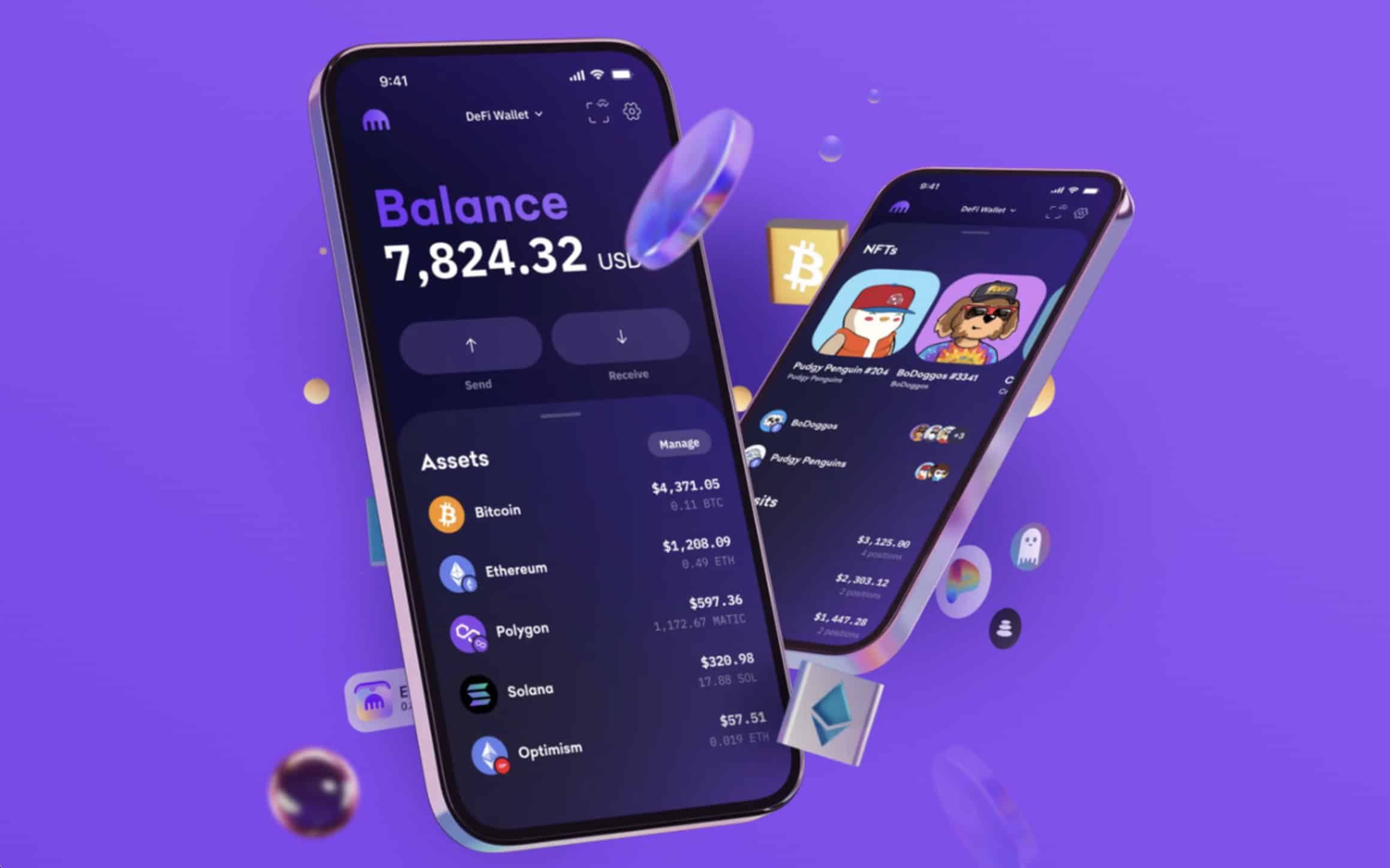Interface de l'application Kraken Wallet.