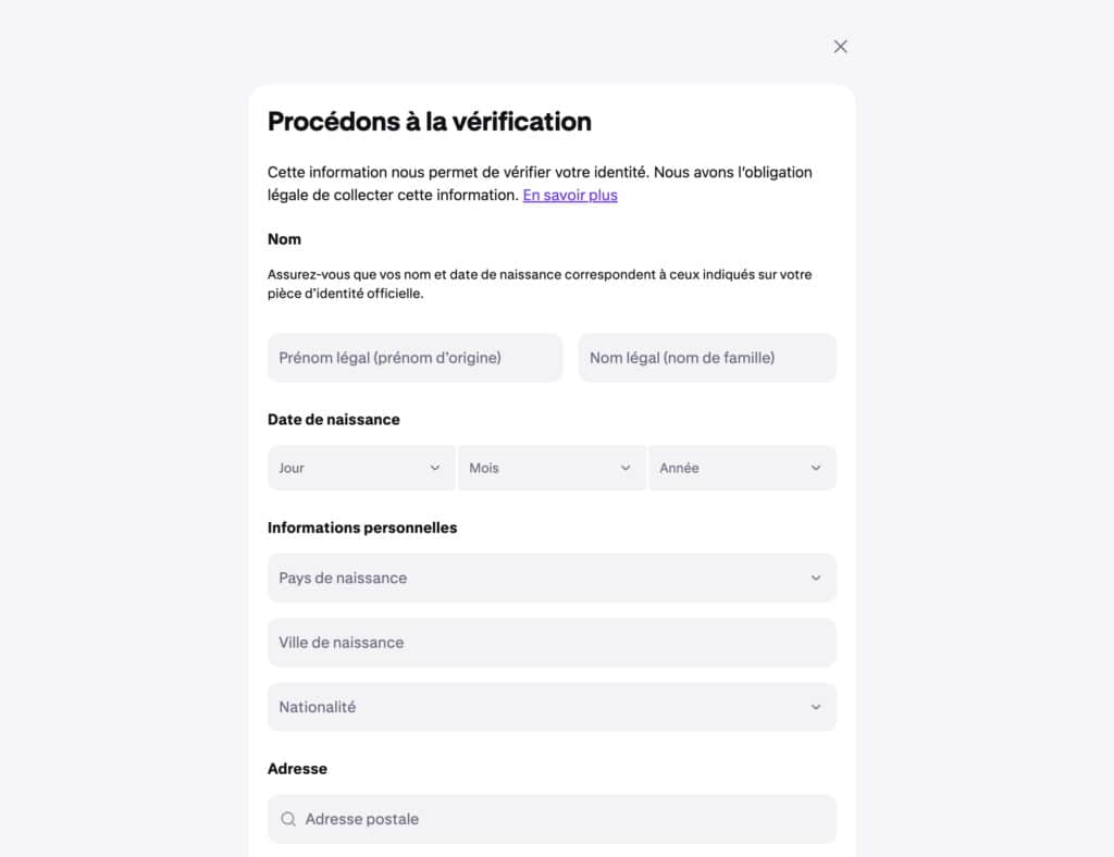Procédure de KYC sur Kraken