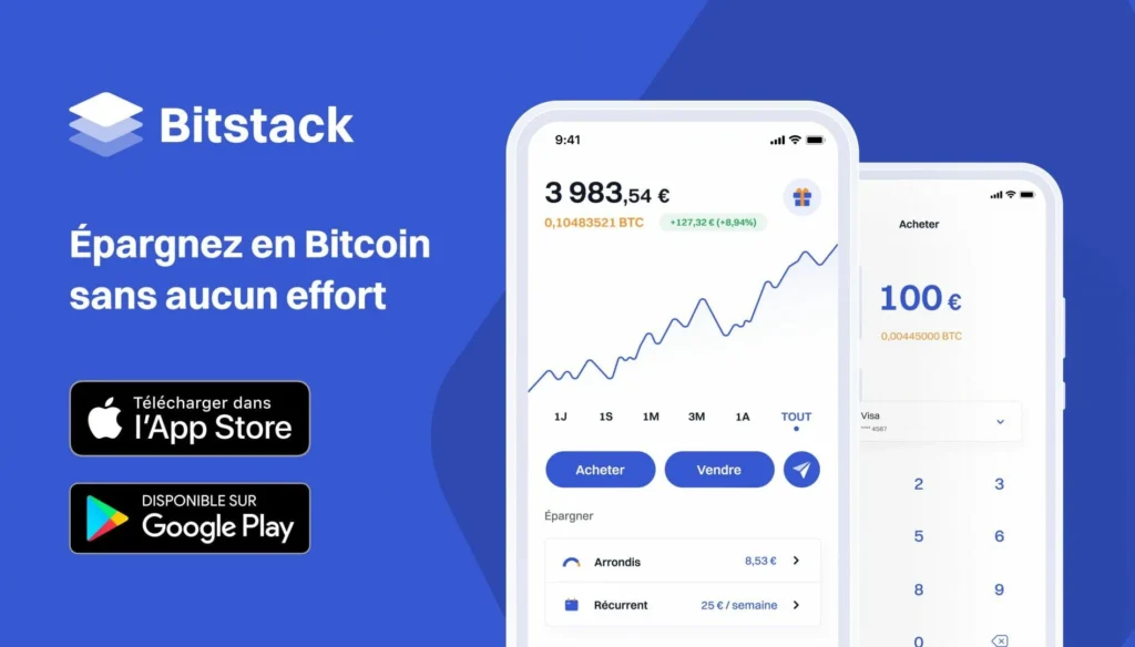 Bitstack - application crypto pour épargner automatiquement.